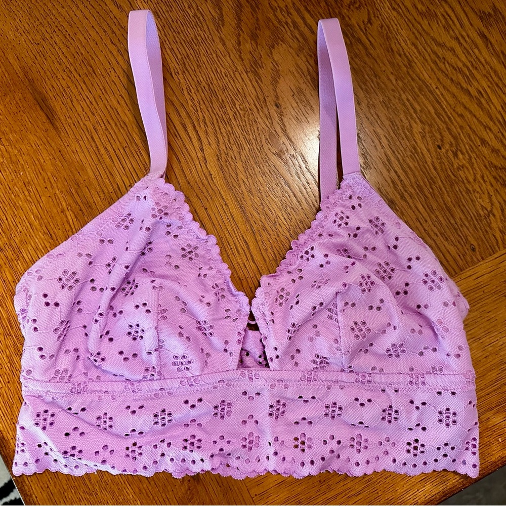 Colsie Purple Eyelet Bralette - M